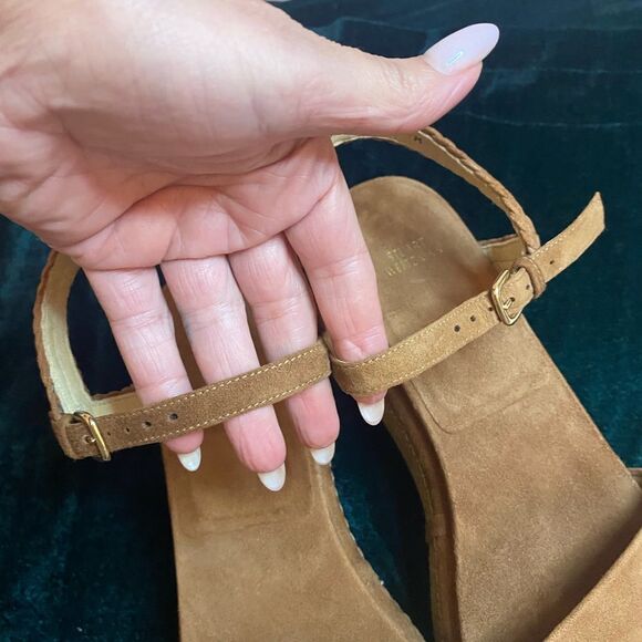 Stuart Weitzman brown suede platform sandals, size 10 - Picture 3 of 10